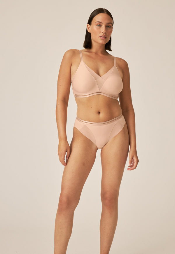 Naturana Softer Wohlfühl-BH Mit Mesh-Details - Light Beige