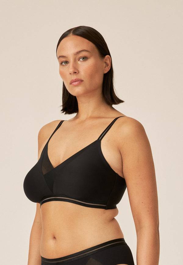 Naturana Softer Wohlfühl-BH Mit Mesh-Details - Schwarz
