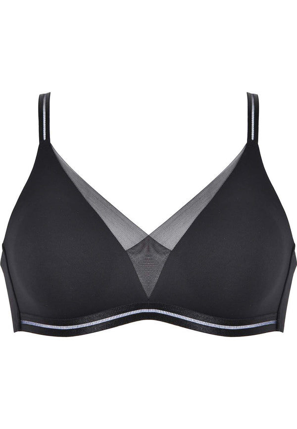 Naturana Softer Wohlfühl-BH Mit Mesh-Details - Schwarz