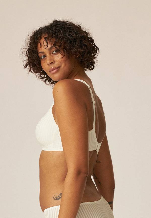 Naturana Streifen Soft-BH Mit Schale - Ecru Gestreift