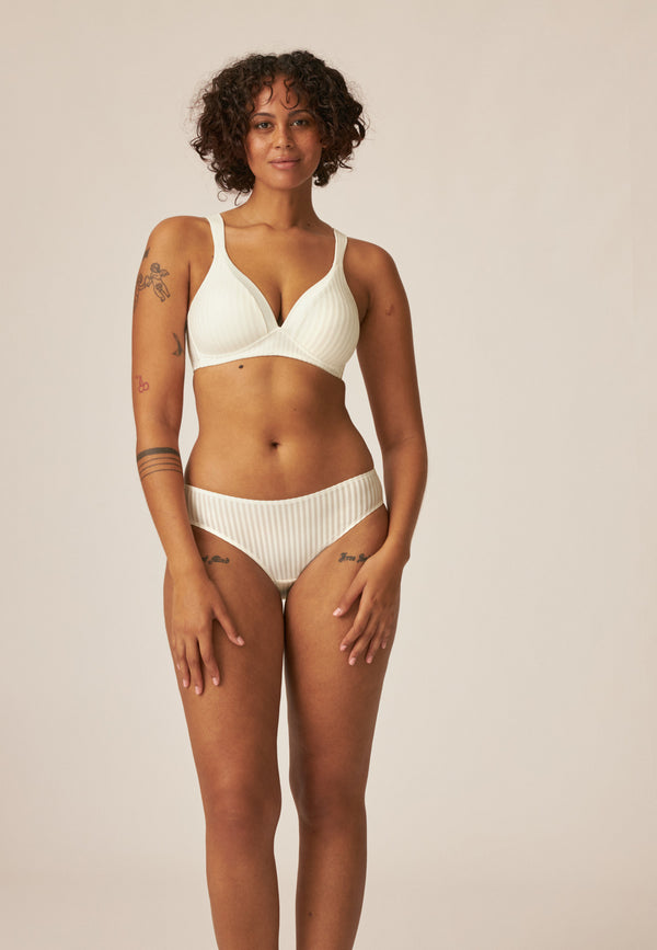 Naturana Streifen Soft-BH Mit Schale - Ecru Gestreift