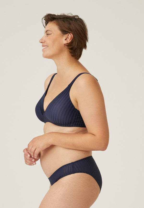 Naturana Streifen Soft-BH Mit Schale - Navy Gestreift