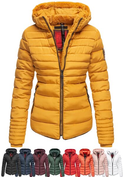 Navahoo Amber Damen Winter Steppjacke Mit Teddyfell