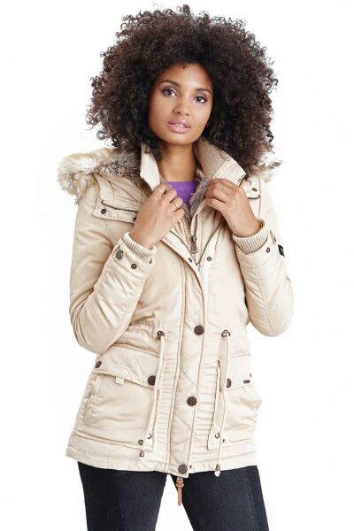 Navahoo Grinsekatze Damen Lange Winterjacke Mit Kapuze