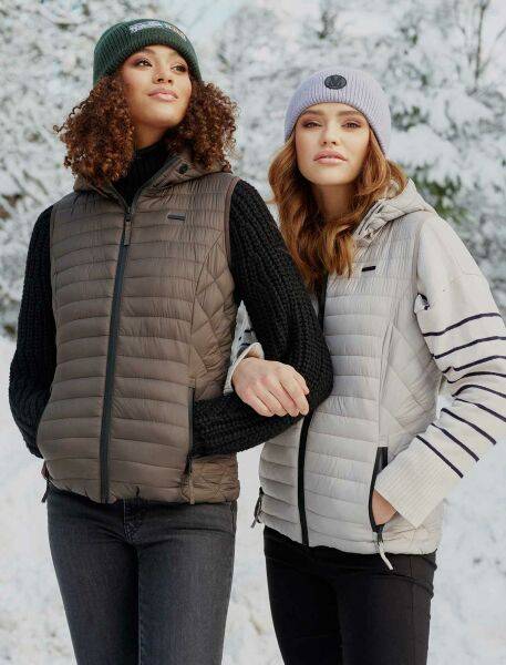 Navahoo Hasenpfote Damen Weste Steppweste Mit Kapuze