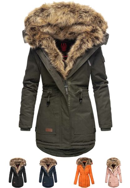 Navahoo Navahoo Daria Damen Parka Jacke mit Kunstfellkragen