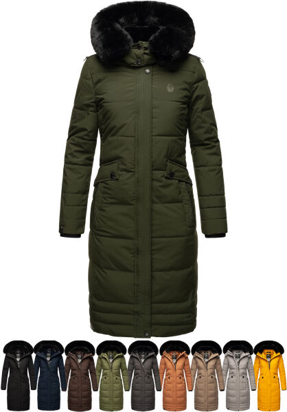 Navahoo Navahoo Fahmiyaa Damen lange Winterjacke mit Kapuze