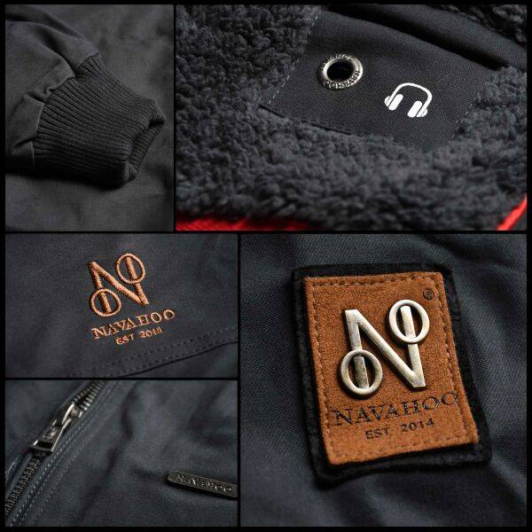 Navahoo Navahoo Herren Piloten Jacke Mit Stehkragen