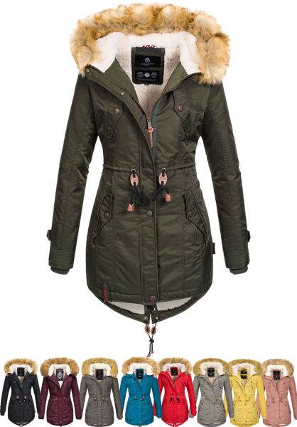 Navahoo Navahoo LaViva warme Damen Winterjacke mit Teddyfell