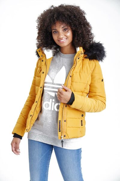 Navahoo Navahoo Miamor Damen Steppjacke Mit Teddyfell