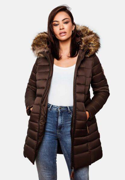 Navahoo Rose Damen Lange Winter Steppjacke