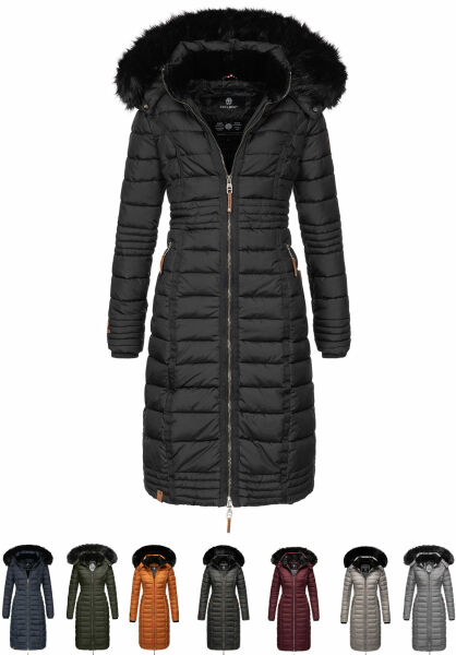 Navahoo Navahoo Umay Damen lange Winterjacke mit Fellkragen