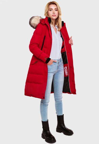 Navahoo Schneesternchen Damen Lange Winter Steppjacke Mit Kapuze