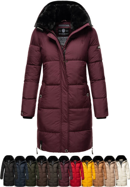 Navahoo Streliziaa Damen lange Winter Steppjacke Fellkragen