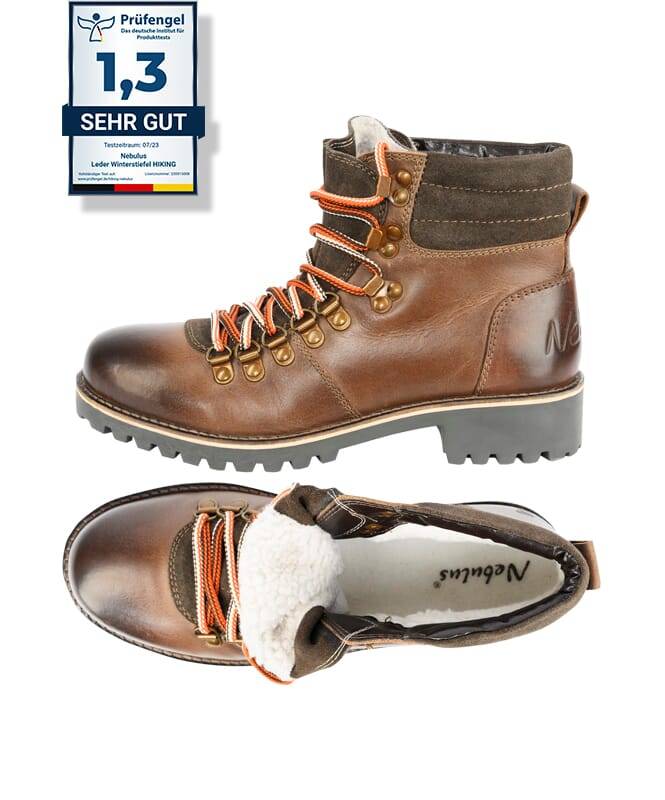 Nebulus Leder Winterstiefel HIKING Damen Mit Merinowolle