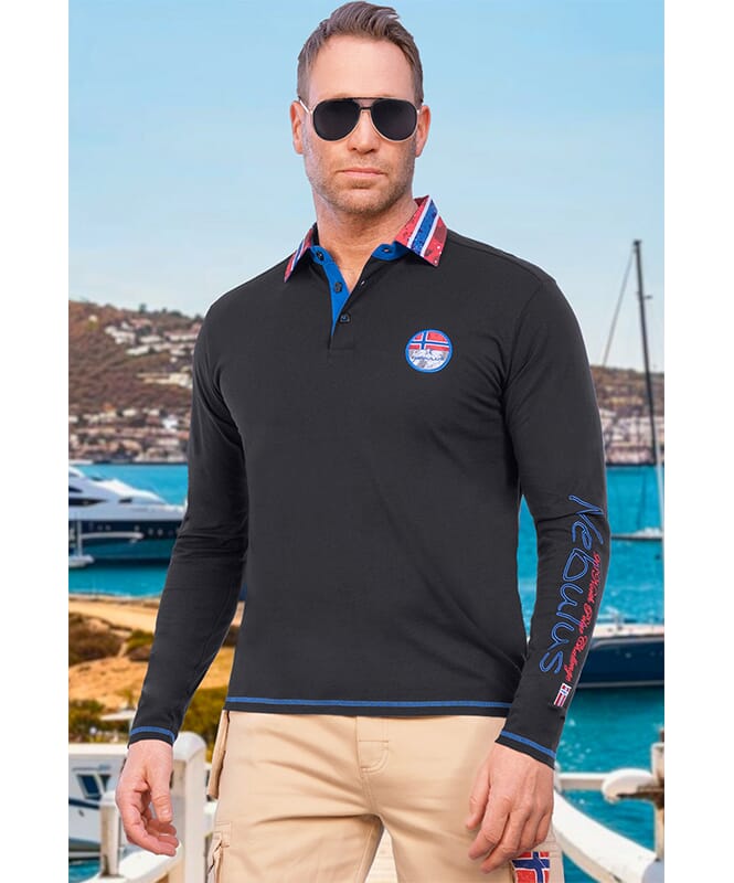 Nebulus Langarm Polo SECOND Herren