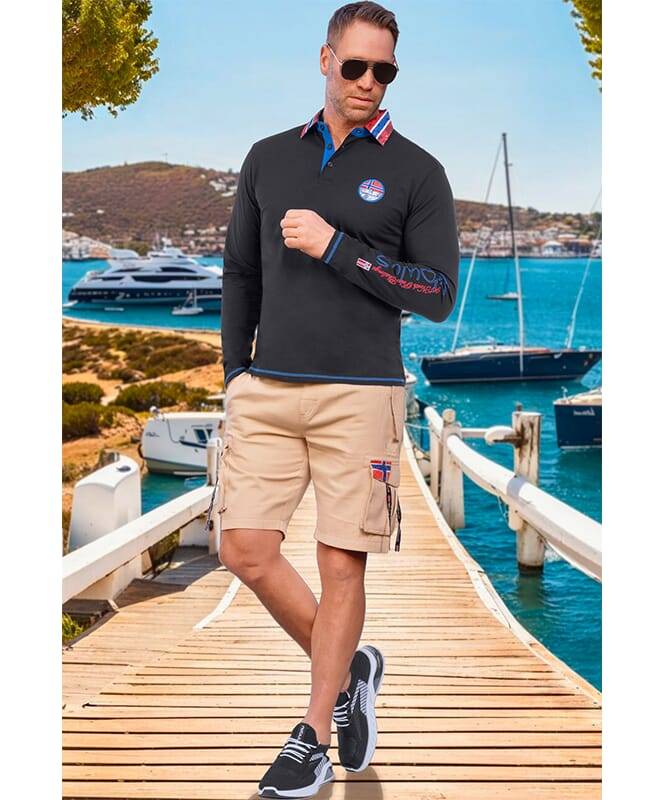 Nebulus Langarm Polo SECOND Herren