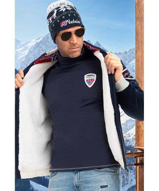 Nebulus Norweger Strickjacke Mit Teddyfell CANADIAN Herren