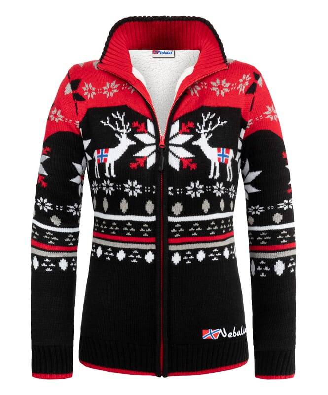 Nebulus Norweger Strickjacke mit Teddyfell SVERRE Damen