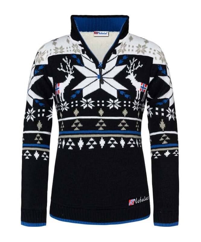 Nebulus Norweger Strickpulli mit Teddyfell FRIA Damen