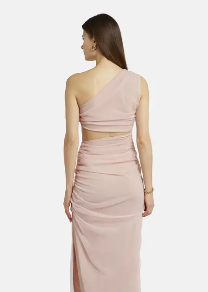 Nicowa Asymmetrical Mesh Dress - AWITO MAXI In Rosaarticle Number NC9A1401224E-137