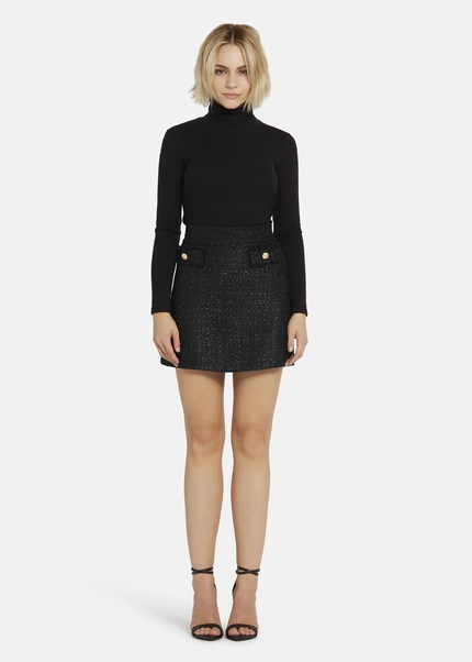 Nicowa Bouclé Skirt With Lamé Effect BRUNAWI In BLACK LAMÉarticle Number NC8A22506019E-002
