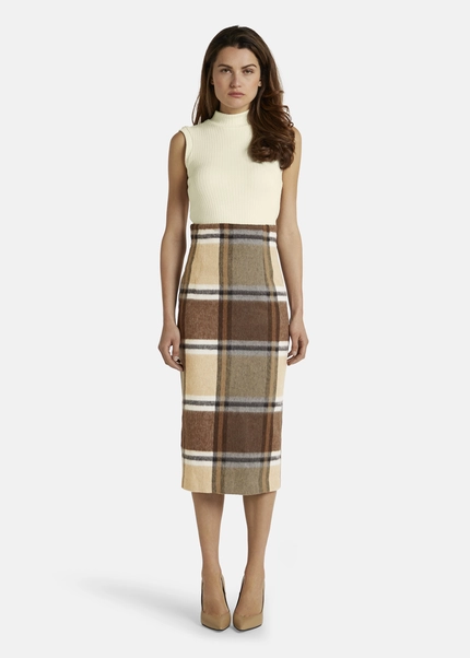 Nicowa Checked Midi Skirt LANOWA With Wool In BROWNarticle Number NC7A24004017E-151