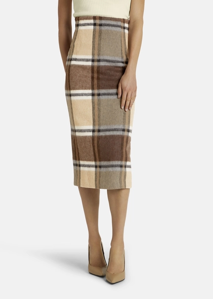 Nicowa Checked Midi Skirt LANOWA With Wool In BROWNarticle Number NC7A24004017E-151