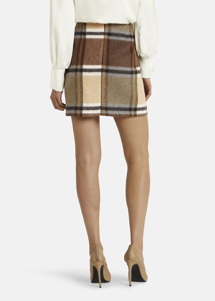 Nicowa Checked Mini Skirt LANINO With Wool In BROWNarticle Number NC7A24005017E-151