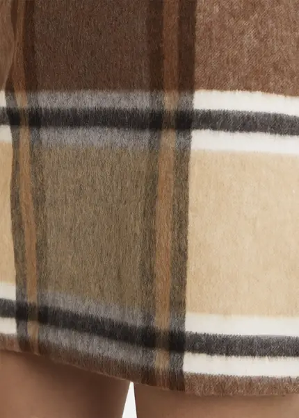 Nicowa Checked Mini Skirt LANINO With Wool In BROWNarticle Number NC7A24005017E-151
