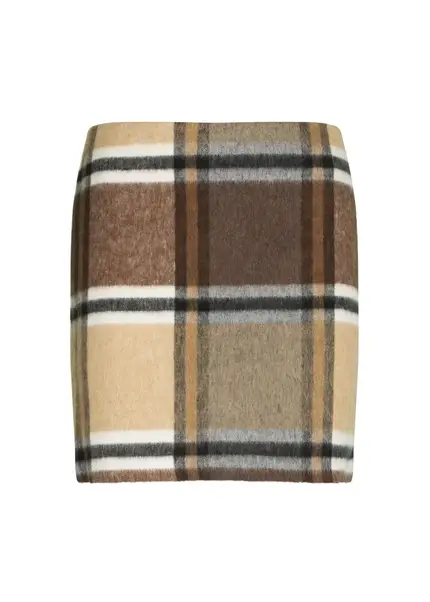 Nicowa Checked mini skirt LANINO with wool in BROWNarticle number NC7A24005017E-151