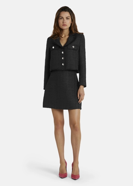 Nicowa Cropped Blazer In Bouclé - BAGIWO In BLACKarticle Number NC7A32002019E-002