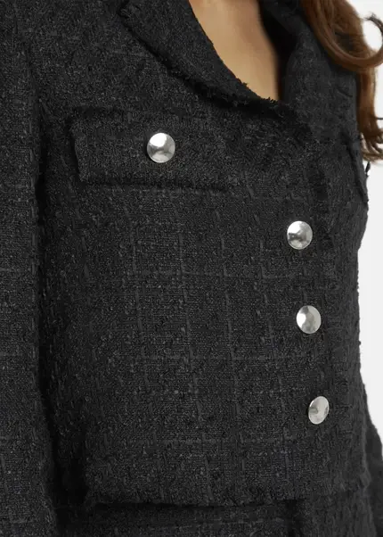 Nicowa Cropped Blazer In Bouclé - BAGIWO In BLACKarticle Number NC7A32002019E-002