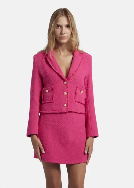 Nicowa Cropped Blazer In Bouclé - BAGIWO In PINKarticle Number NC7A32001044E-139