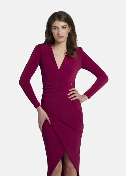 Nicowa Draped Midi Dress - MICIMA In Dark Berryarticle Number NC8A22003034E-011