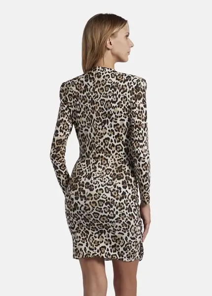 Nicowa Draped Mini Dress - MICIMA In BLACK LEOarticle Number NC8A22008017E-151