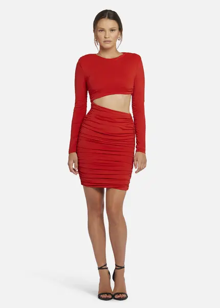 Nicowa Draped Mini Dress - OCAWI MINI In REDarticle Number NC9A24012014E-014