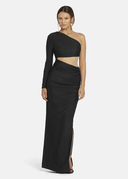Nicowa Draped One Shoulder Evening Dress - AMOWI In BLACKarticle Number NC9A24009019E-002