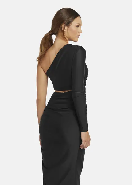 Nicowa Draped One Shoulder Evening Dress - AMOWI In BLACKarticle Number NC9A24009019E-002