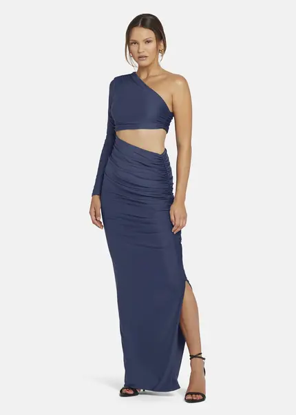 Nicowa Draped One Shoulder Evening Dress - AMOWI In MIDNIGHT BLUEarticle Number NC9A24008035E-035