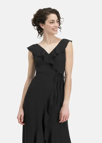 Nicowa Elegant Chiffon Dress With Plain-coloured Fabric – DINOWA In BLACKarticle Number NC6A22001019E-002