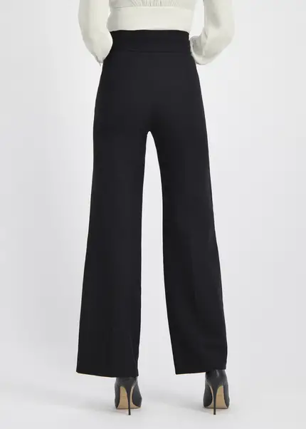 Nicowa Elegant COREANA High-waisted Trousers With Wide Leg In BLACKarticle Number NC3A02016029E-002