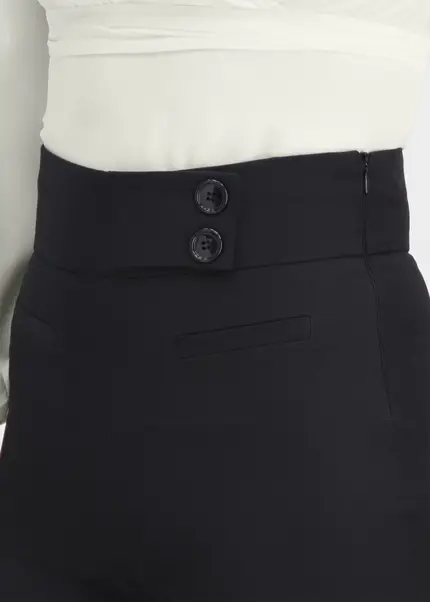 Nicowa Elegant COREANA High-waisted Trousers With Wide Leg In BLACKarticle Number NC3A02016029E-002