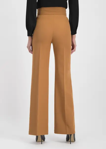 Nicowa Elegant COREANA High-waisted Trousers With Wide Leg In CARAMELarticle Number NC3A02016037E-135