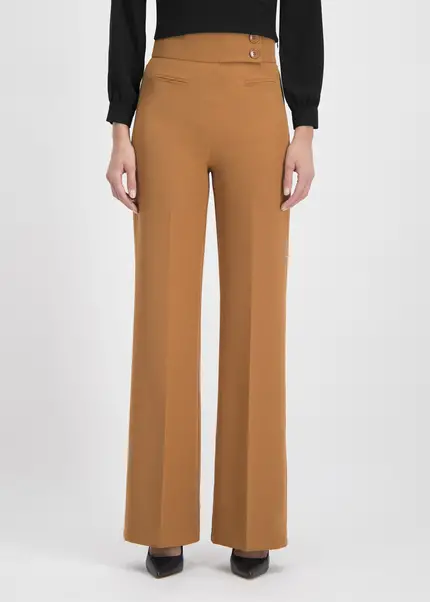 Nicowa Elegant COREANA High-waisted Trousers With Wide Leg In CARAMELarticle Number NC3A02016037E-135