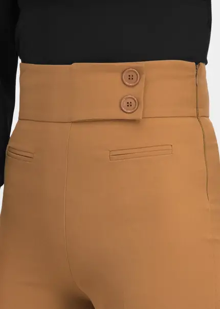 Nicowa Elegant COREANA High-waisted Trousers With Wide Leg In CARAMELarticle Number NC3A02016037E-135