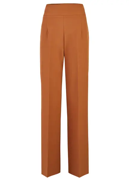Nicowa Elegant COREANA High-waisted Trousers With Wide Leg In CARAMELarticle Number NC3A02016037E-135