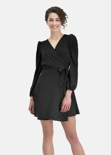 Nicowa Elegant Wrap Dress With Plain Fabric – VEROWA In BLACKarticle Number NC6A24009019E-002