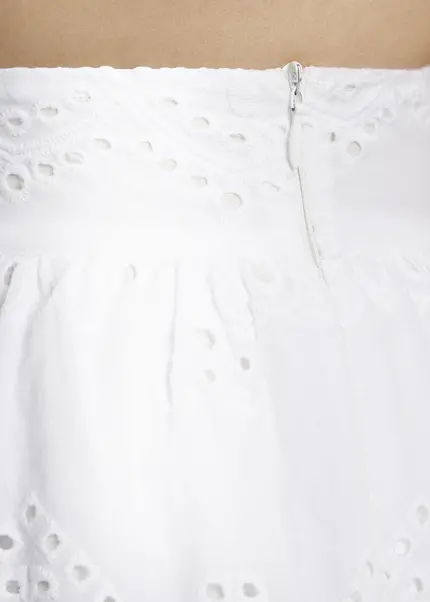 Nicowa Embroidered Ruffle Skirt - RALICINO In WHITEarticle Number NC9A12601011E-004