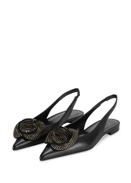 Nicowa Flower-adorned Slingback Ballerinas FLORWIA In BLACKarticle Number NC9A12703019E-002